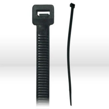 ACT Miniature Cable Tie, L 6", 18 Lbs, Black 6-18-UV-100